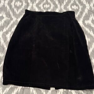 Elegant Black Suede Women's Skirt